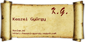 Keszei György névjegykártya
