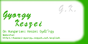 gyorgy keszei business card